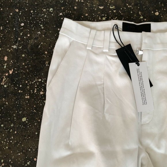 SPRWMN Trouser Pants White Leather Lamb Skin Crop - Picture 8 of 15